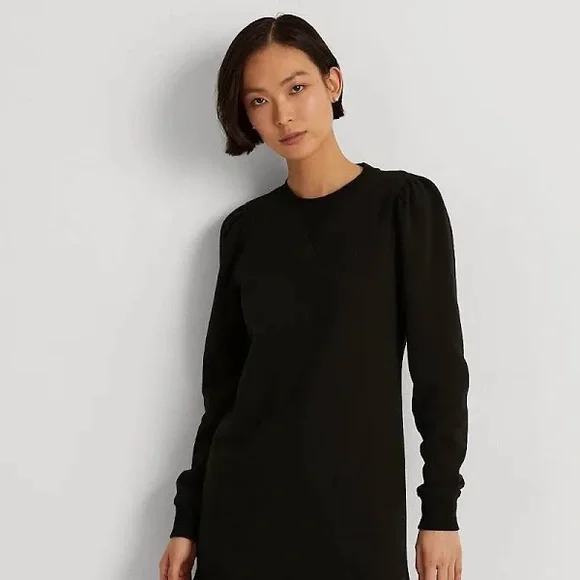 NWT Lauren Ralph Lauren sweatshirt Fleece Drop-Waist Dress size medium - Picture 2 of 8